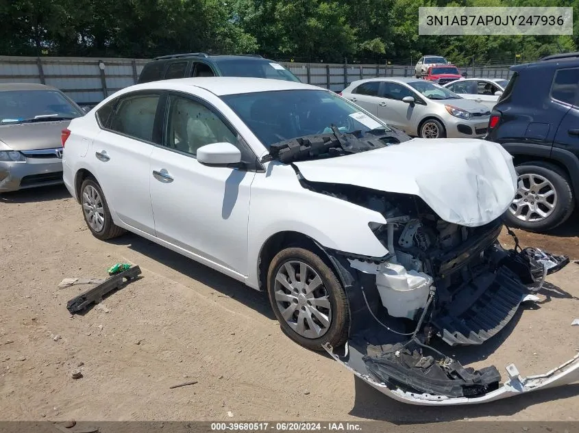 2018 Nissan Sentra S VIN: 3N1AB7AP0JY247936 Lot: 39680517