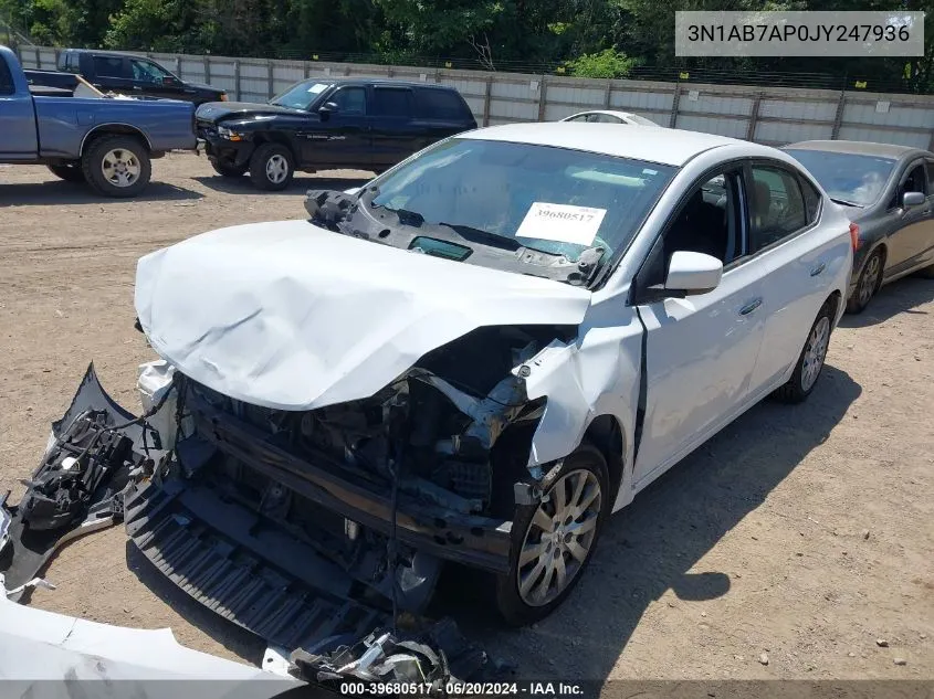 2018 Nissan Sentra S VIN: 3N1AB7AP0JY247936 Lot: 39680517