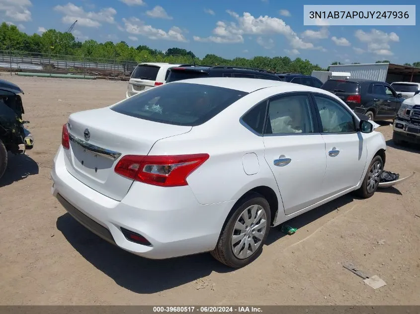 2018 Nissan Sentra S VIN: 3N1AB7AP0JY247936 Lot: 39680517