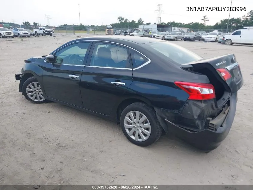 2018 Nissan Sentra S/Sv/Sr/Sl VIN: 3N1AB7AP0JY283996 Lot: 39732628