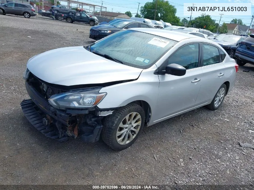 3N1AB7AP1JL651003 2018 Nissan Sentra Sv