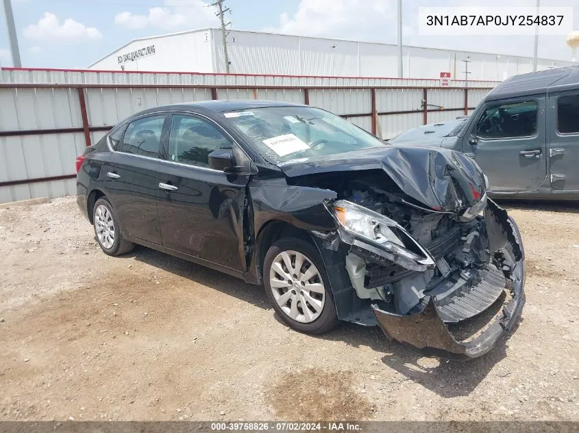 2018 Nissan Sentra S VIN: 3N1AB7AP0JY254837 Lot: 39758826