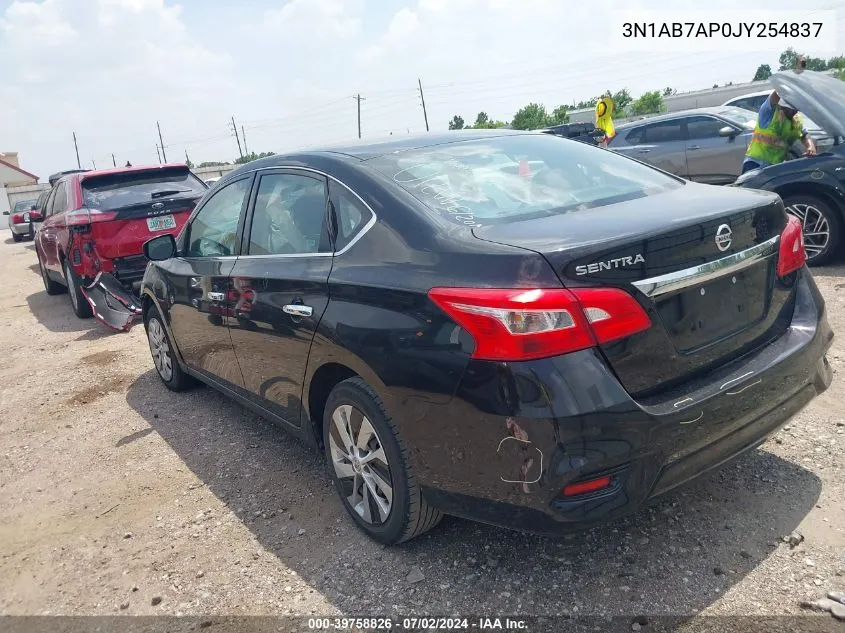 2018 Nissan Sentra S VIN: 3N1AB7AP0JY254837 Lot: 39758826