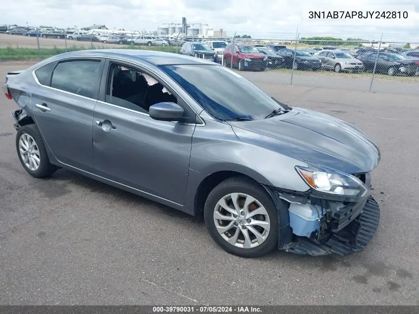 2018 Nissan Sentra Sv VIN: 3N1AB7AP8JY242810 Lot: 39790031