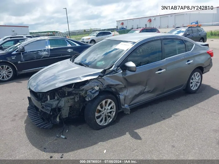 2018 Nissan Sentra Sv VIN: 3N1AB7AP8JY242810 Lot: 39790031