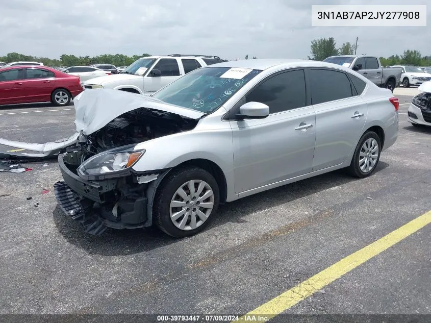 2018 Nissan Sentra S VIN: 3N1AB7AP2JY277908 Lot: 39793447