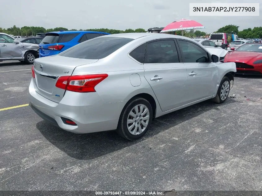 2018 Nissan Sentra S VIN: 3N1AB7AP2JY277908 Lot: 39793447