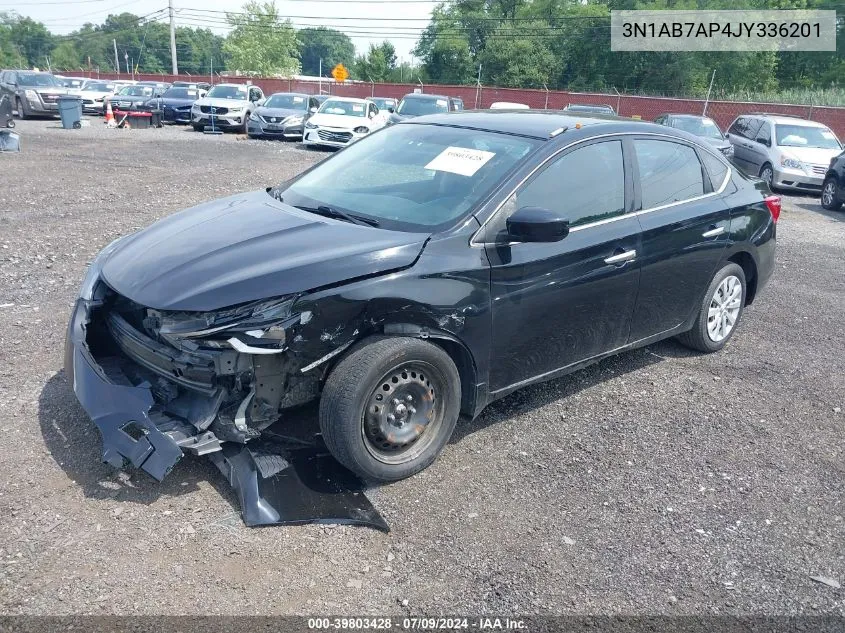 2018 Nissan Sentra S VIN: 3N1AB7AP4JY336201 Lot: 39803428