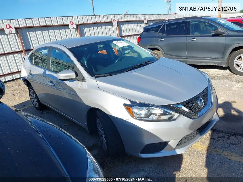 2018 Nissan Sentra S VIN: 3N1AB7AP6JY212706 Lot: 39829535