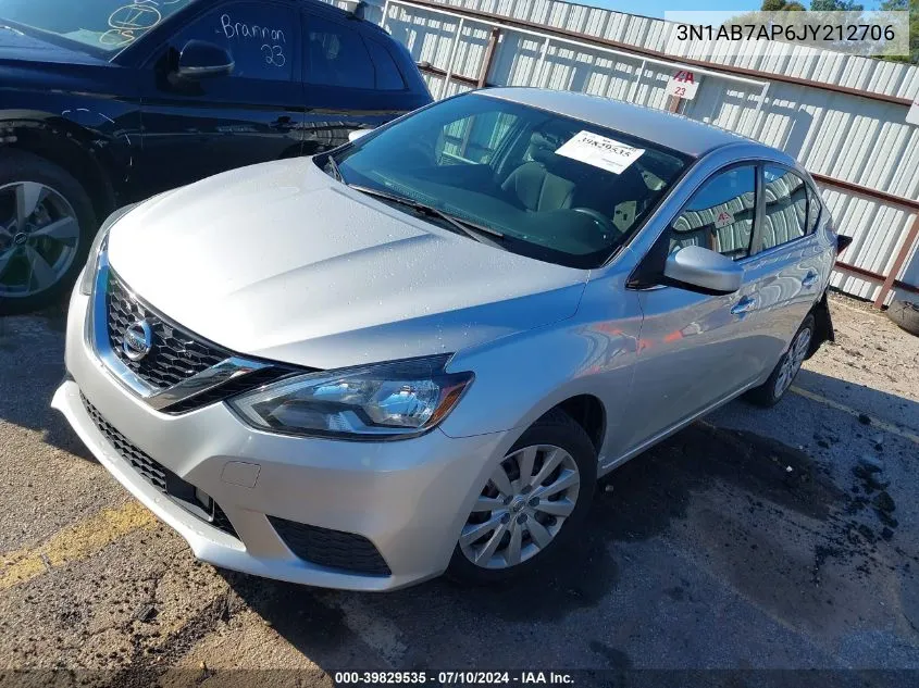 2018 Nissan Sentra S VIN: 3N1AB7AP6JY212706 Lot: 39829535