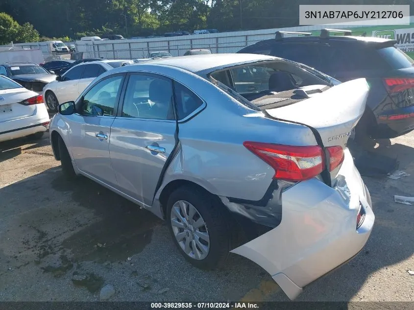 2018 Nissan Sentra S VIN: 3N1AB7AP6JY212706 Lot: 39829535