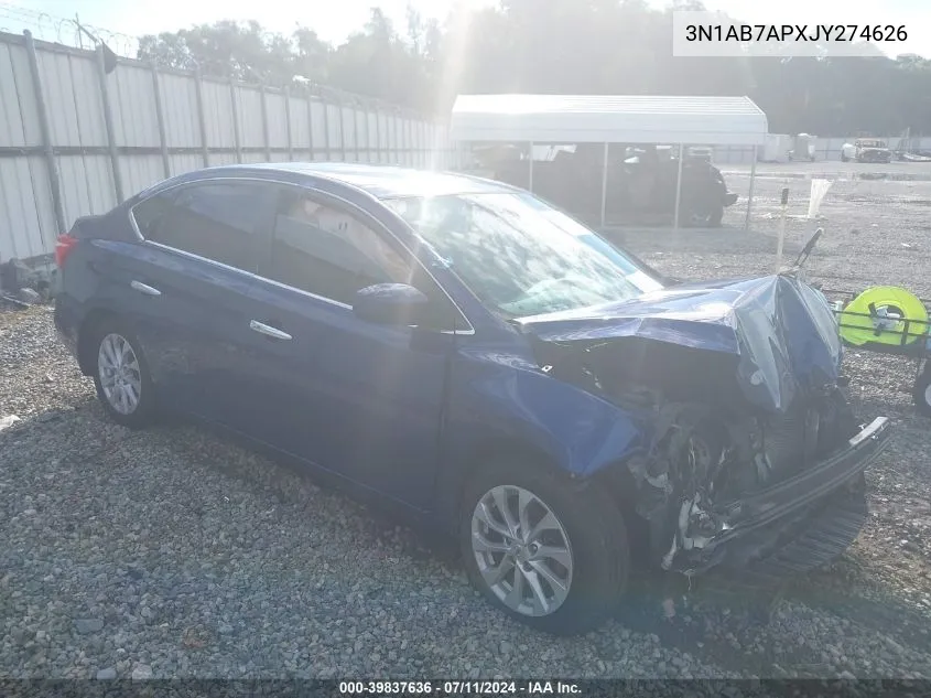 3N1AB7APXJY274626 2018 Nissan Sentra Sv