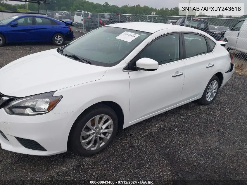 2018 Nissan Sentra Sv VIN: 3N1AB7APXJY243618 Lot: 39843488