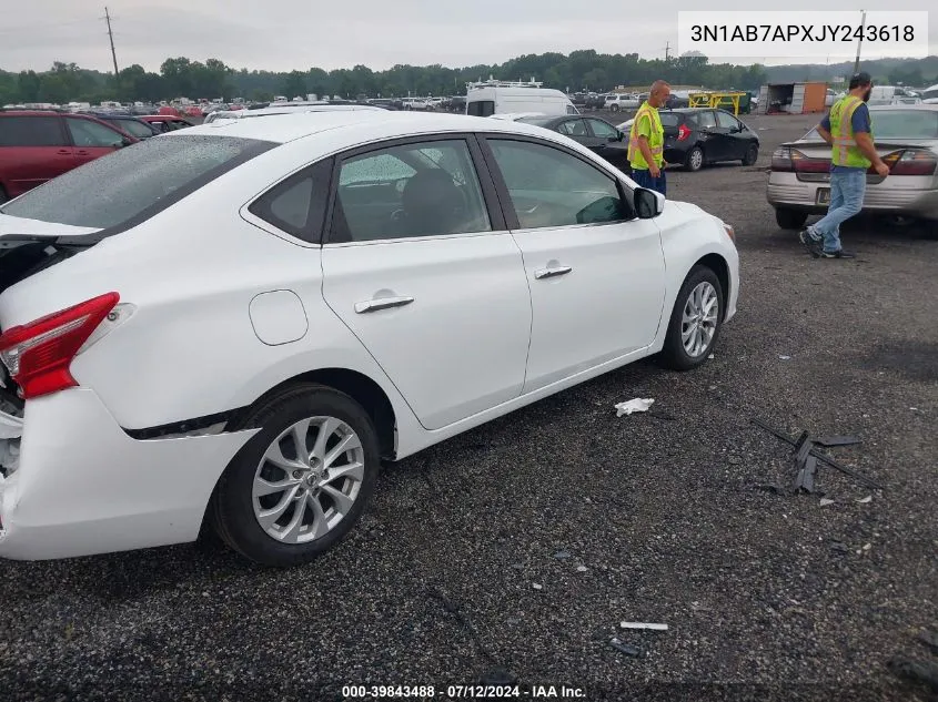 2018 Nissan Sentra Sv VIN: 3N1AB7APXJY243618 Lot: 39843488