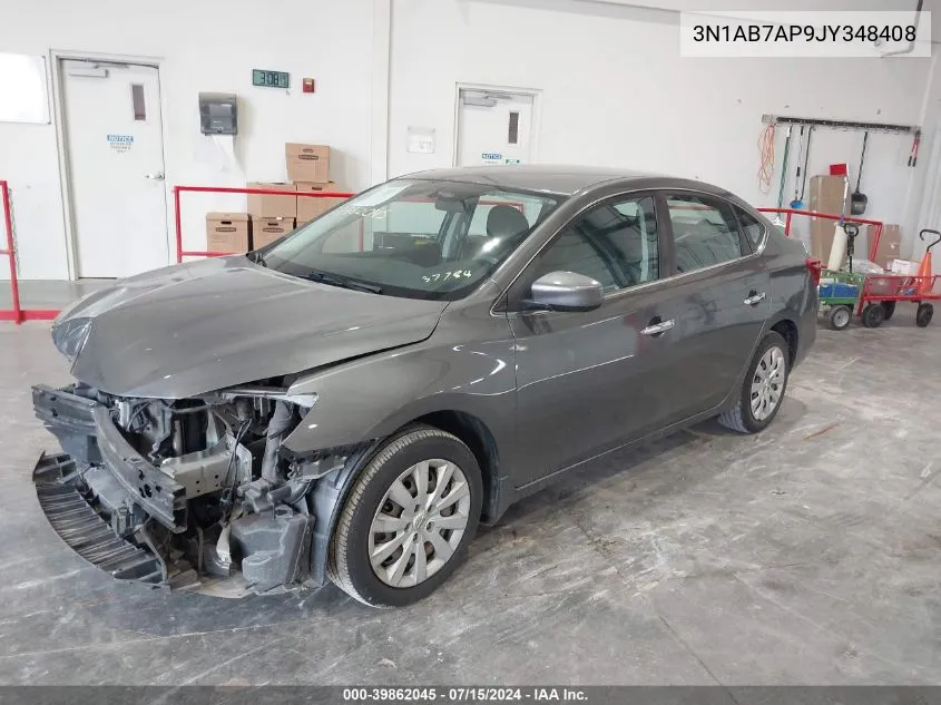 2018 Nissan Sentra S VIN: 3N1AB7AP9JY348408 Lot: 39862045