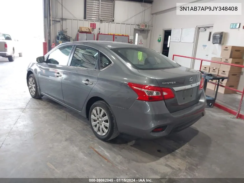 2018 Nissan Sentra S VIN: 3N1AB7AP9JY348408 Lot: 39862045