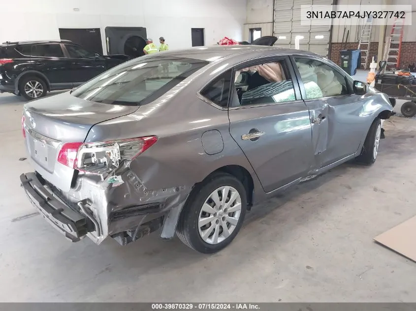 2018 Nissan Sentra S VIN: 3N1AB7AP4JY327742 Lot: 39870329