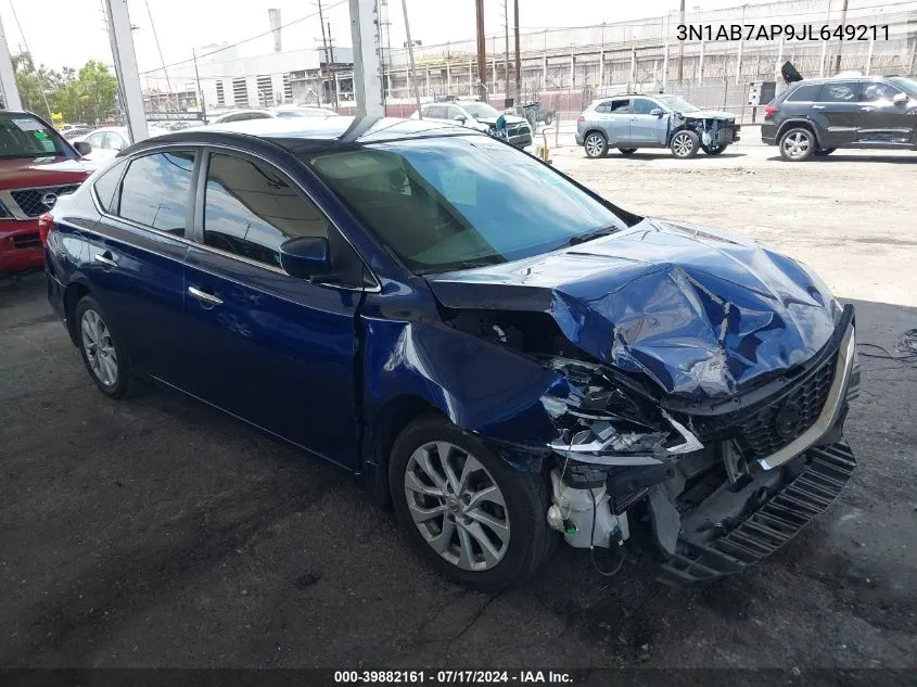 2018 Nissan Sentra Sv VIN: 3N1AB7AP9JL649211 Lot: 39882161