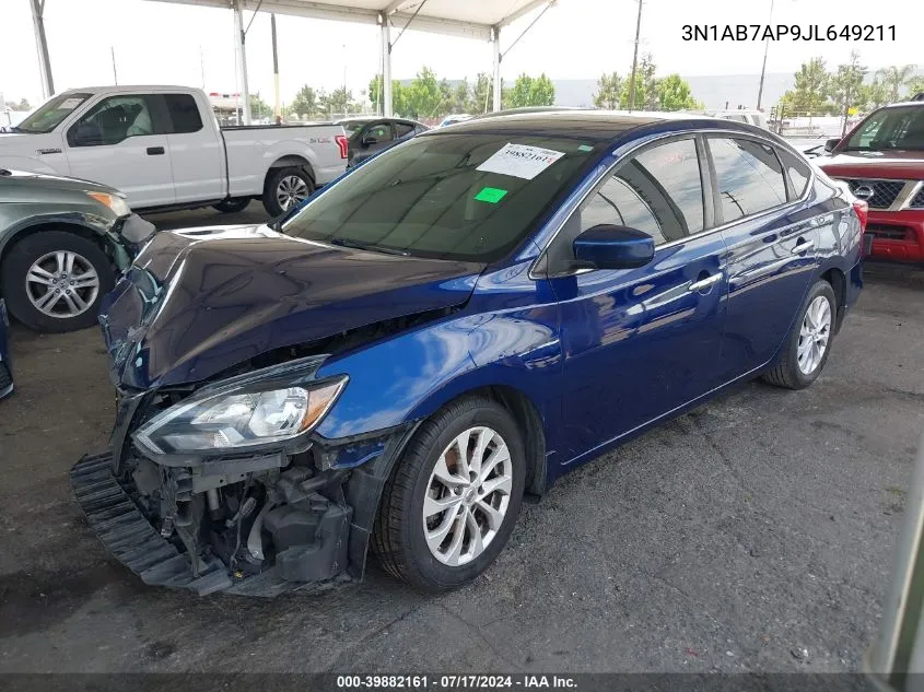 2018 Nissan Sentra Sv VIN: 3N1AB7AP9JL649211 Lot: 39882161