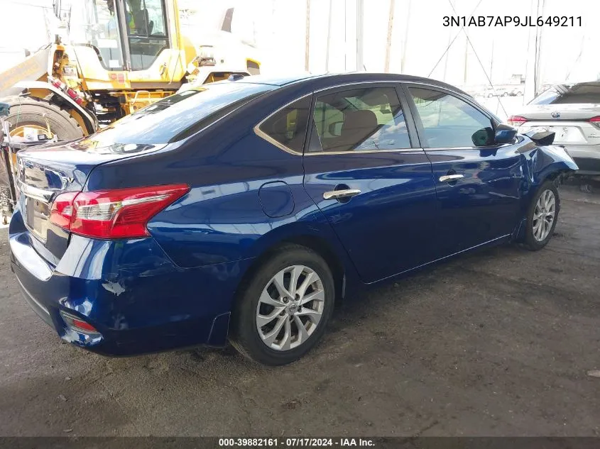 2018 Nissan Sentra Sv VIN: 3N1AB7AP9JL649211 Lot: 39882161