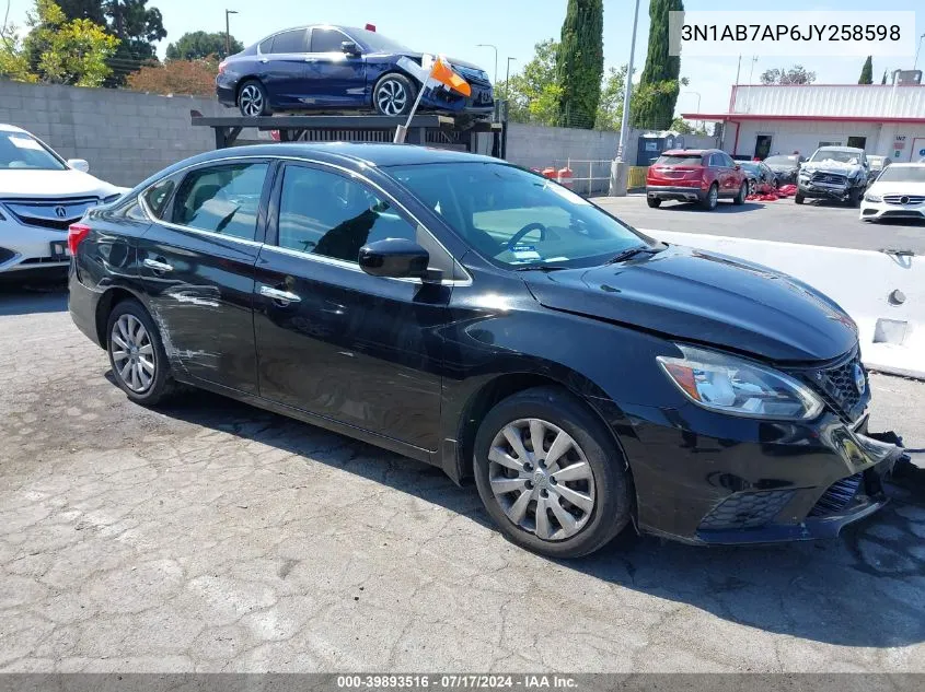 2018 Nissan Sentra S VIN: 3N1AB7AP6JY258598 Lot: 39893516