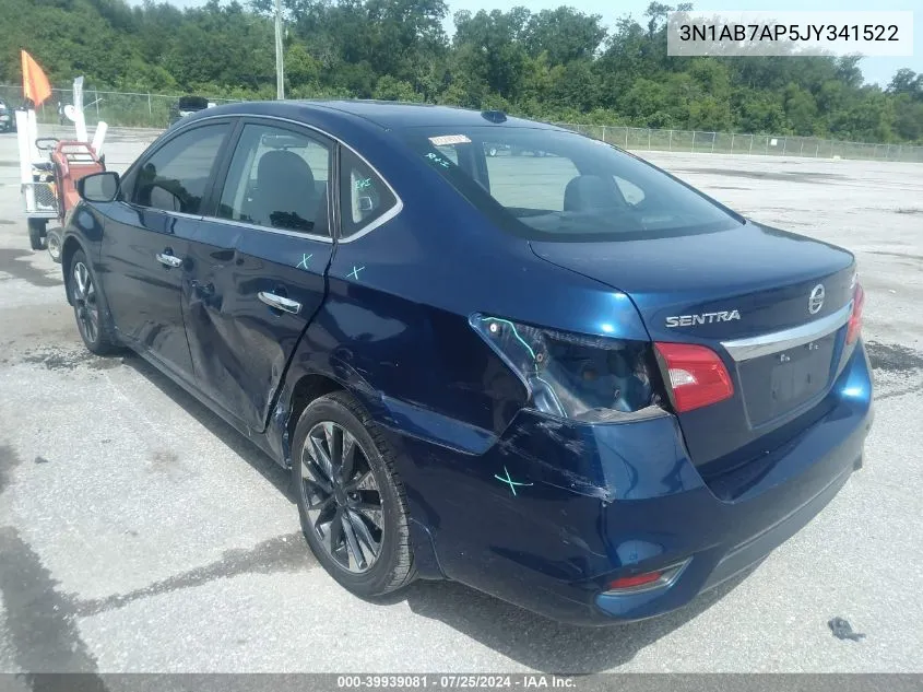 2018 Nissan Sentra Sv VIN: 3N1AB7AP5JY341522 Lot: 39939081