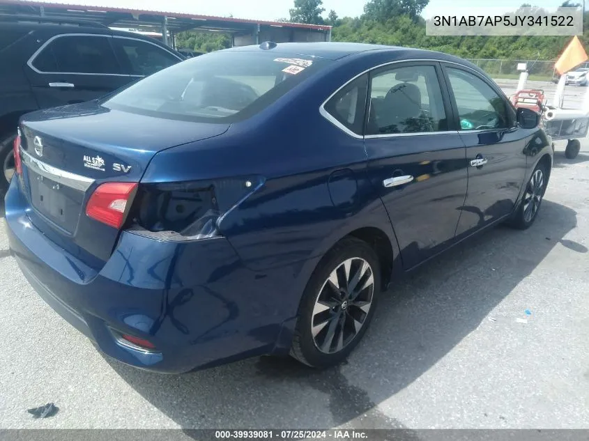 2018 Nissan Sentra Sv VIN: 3N1AB7AP5JY341522 Lot: 39939081