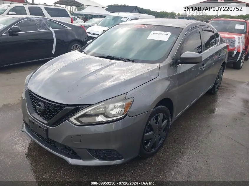 2018 Nissan Sentra S VIN: 3N1AB7AP9JY220752 Lot: 39959250