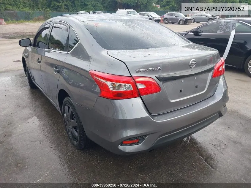 3N1AB7AP9JY220752 2018 Nissan Sentra S