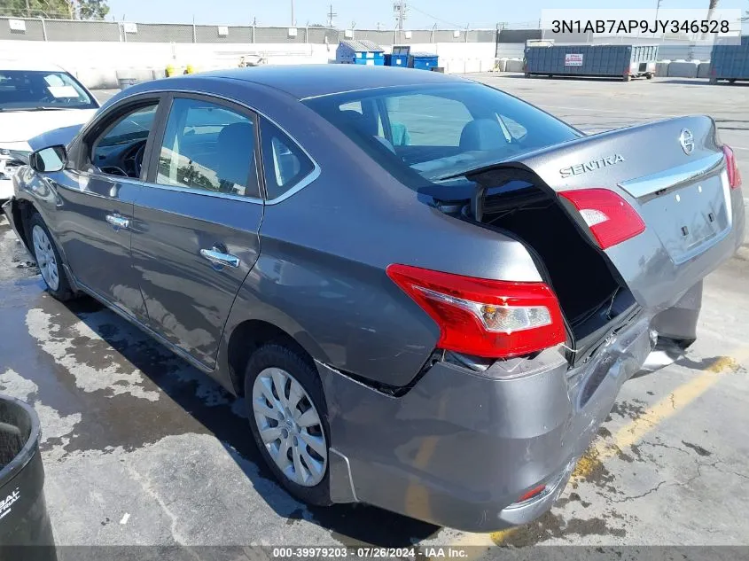 2018 Nissan Sentra S VIN: 3N1AB7AP9JY346528 Lot: 39979203