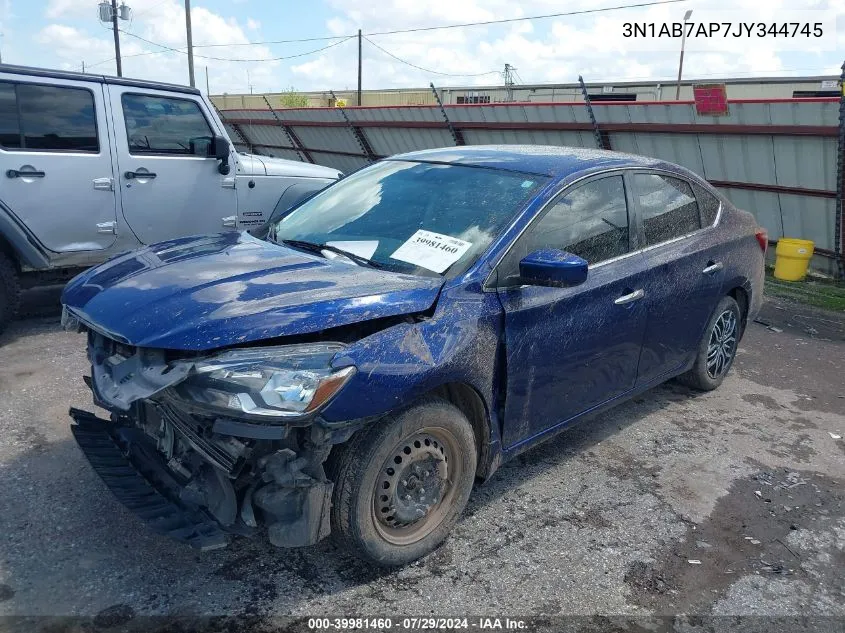 2018 Nissan Sentra S VIN: 3N1AB7AP7JY344745 Lot: 39981460