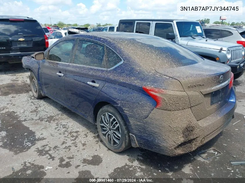 2018 Nissan Sentra S VIN: 3N1AB7AP7JY344745 Lot: 39981460