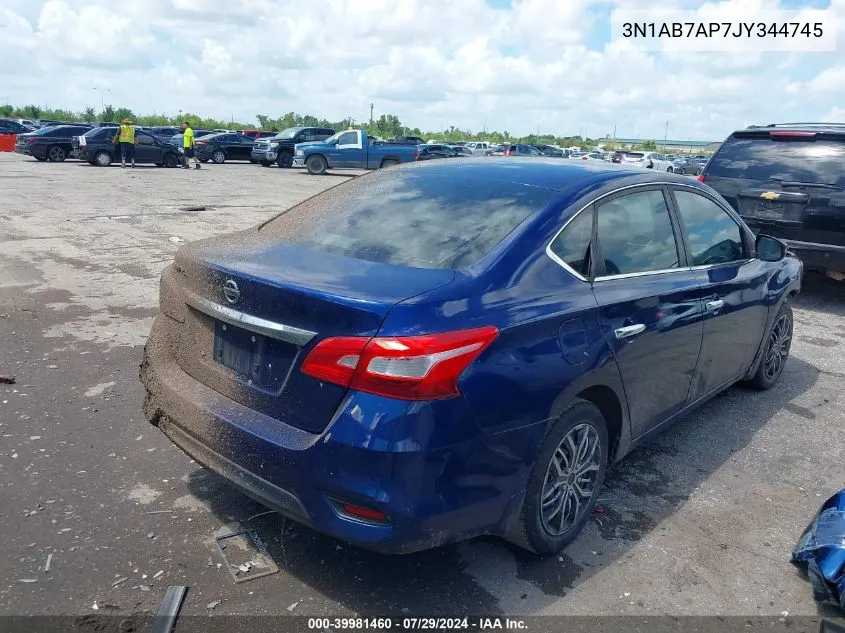 2018 Nissan Sentra S VIN: 3N1AB7AP7JY344745 Lot: 39981460