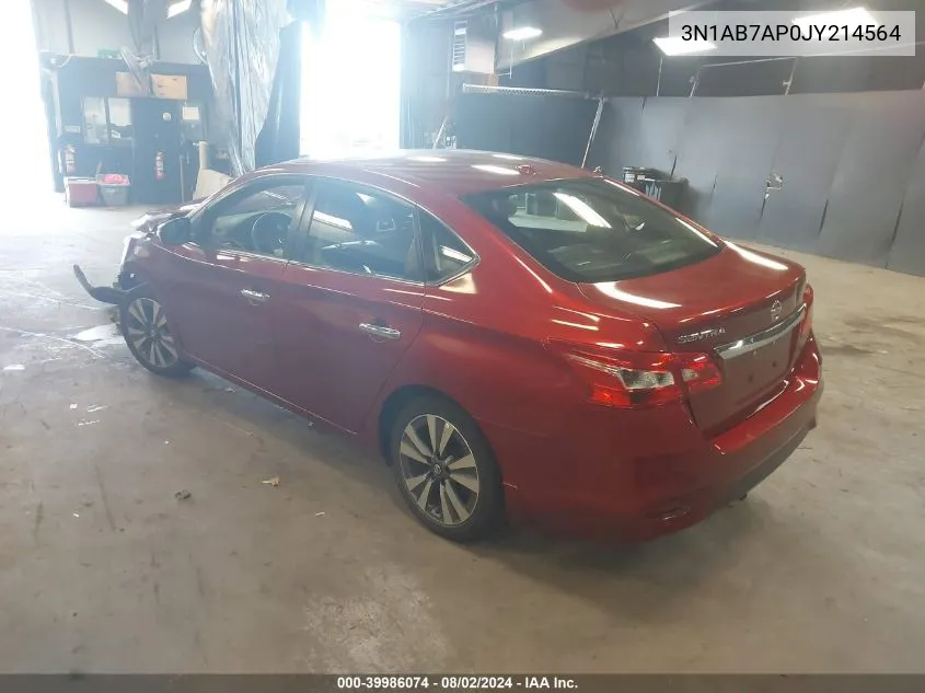 2018 Nissan Sentra Sl VIN: 3N1AB7AP0JY214564 Lot: 39986074