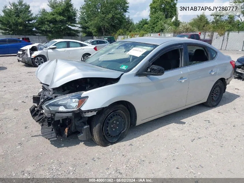 2018 Nissan Sentra S VIN: 3N1AB7AP6JY280777 Lot: 40001362