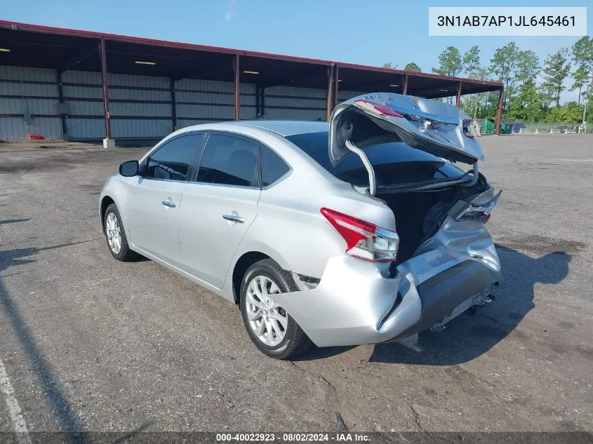 2018 Nissan Sentra Sv VIN: 3N1AB7AP1JL645461 Lot: 40022923