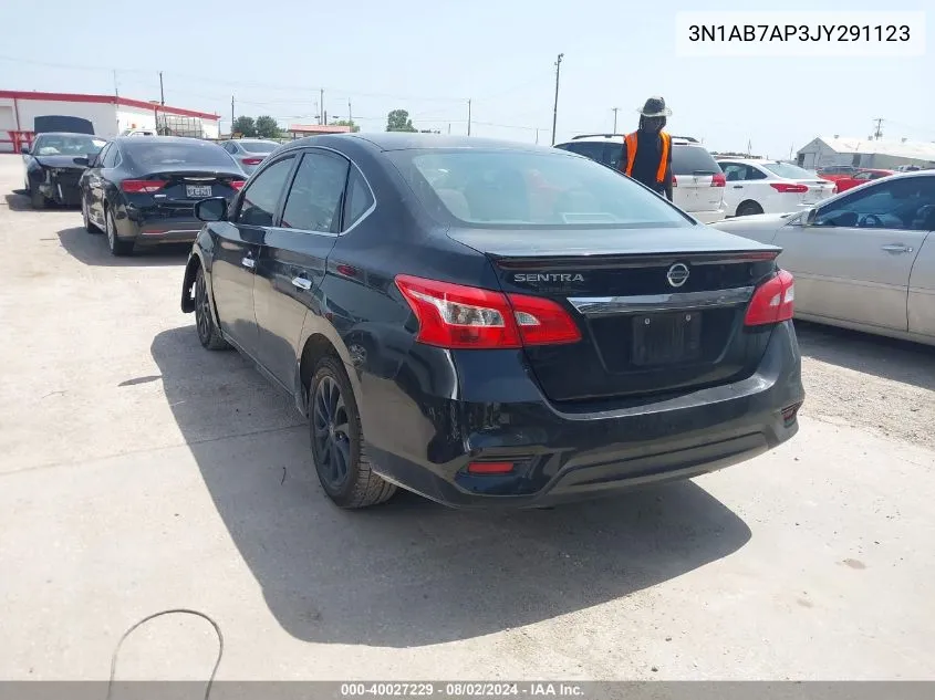 2018 Nissan Sentra S VIN: 3N1AB7AP3JY291123 Lot: 40027229