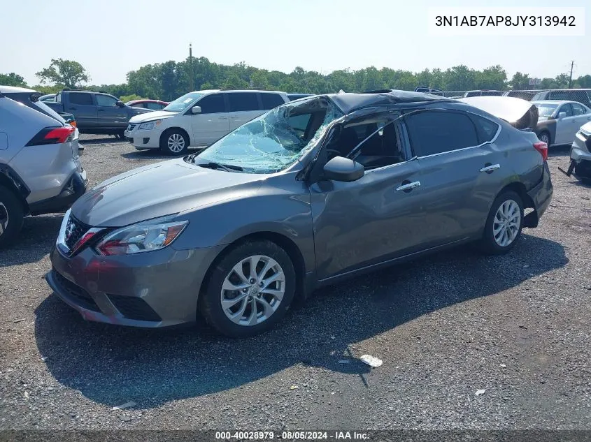 2018 Nissan Sentra Sv VIN: 3N1AB7AP8JY313942 Lot: 40028979