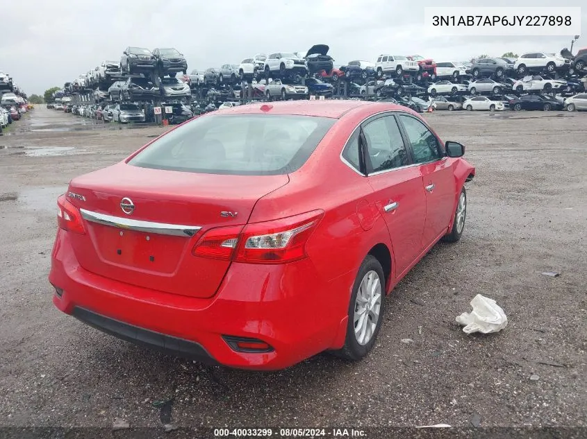 2018 Nissan Sentra Sv VIN: 3N1AB7AP6JY227898 Lot: 40033299