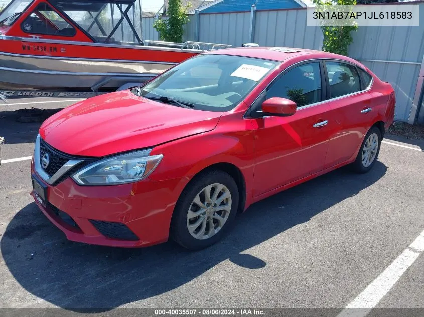 2018 Nissan Sentra Sv VIN: 3N1AB7AP1JL618583 Lot: 40035507