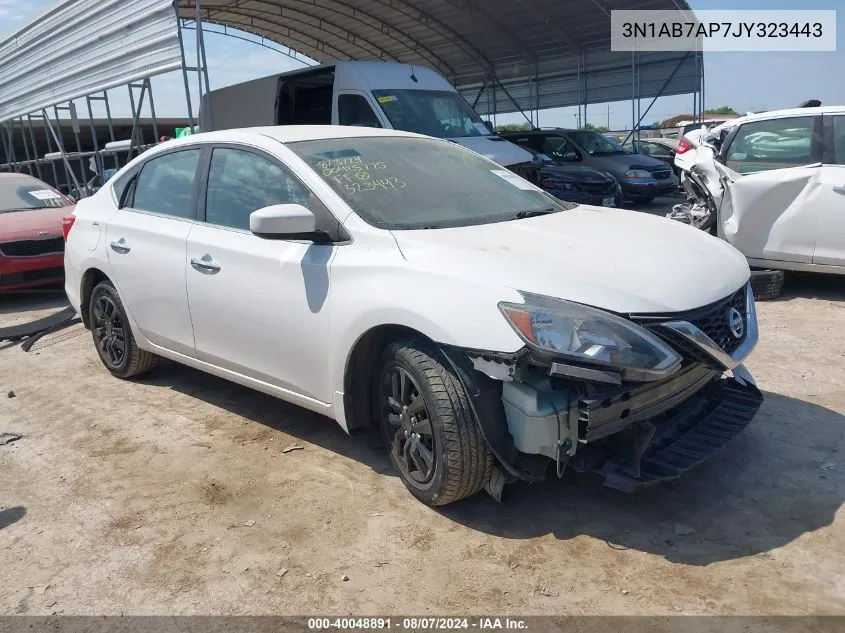 2018 Nissan Sentra S VIN: 3N1AB7AP7JY323443 Lot: 40048891