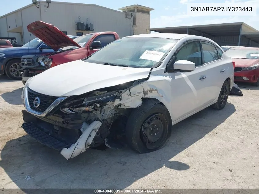 2018 Nissan Sentra S VIN: 3N1AB7AP7JY323443 Lot: 40048891