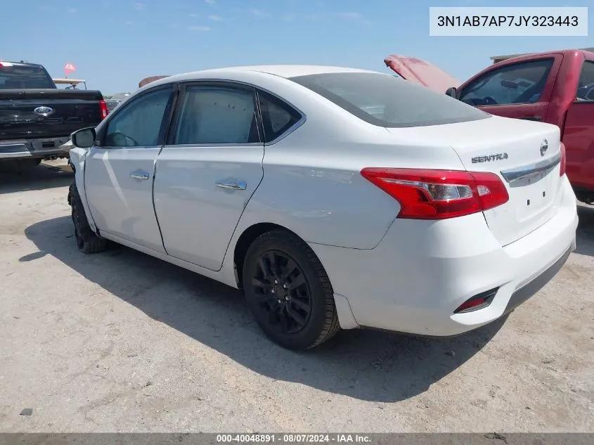 2018 Nissan Sentra S VIN: 3N1AB7AP7JY323443 Lot: 40048891