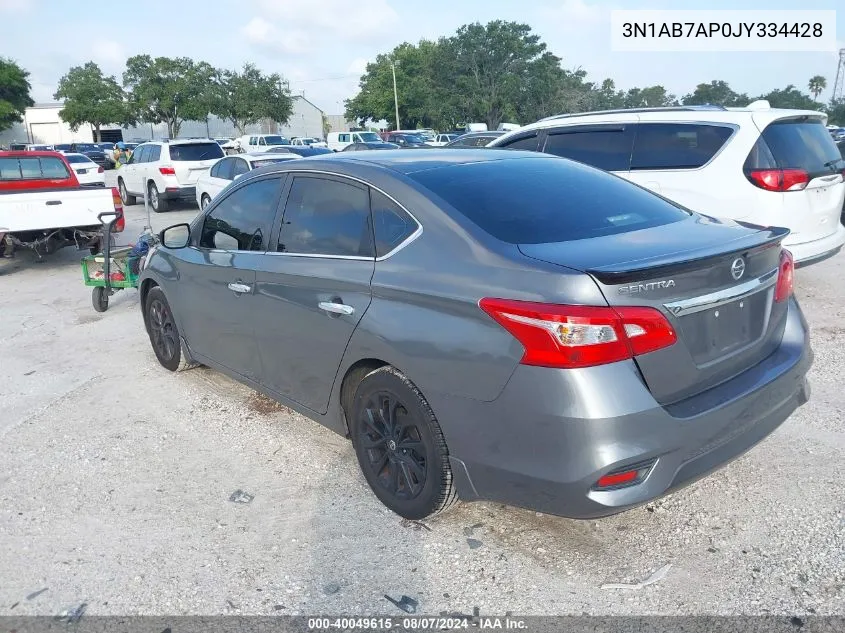 2018 Nissan Sentra S VIN: 3N1AB7AP0JY334428 Lot: 40049615