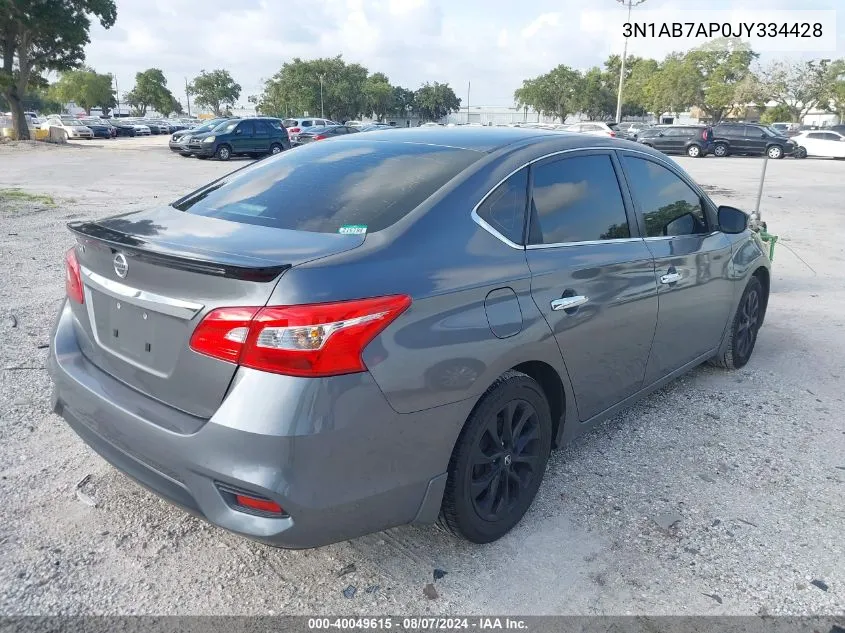 2018 Nissan Sentra S VIN: 3N1AB7AP0JY334428 Lot: 40049615