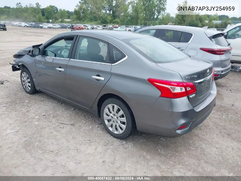 2018 Nissan Sentra S VIN: 3N1AB7AP3JY254959 Lot: 40057432