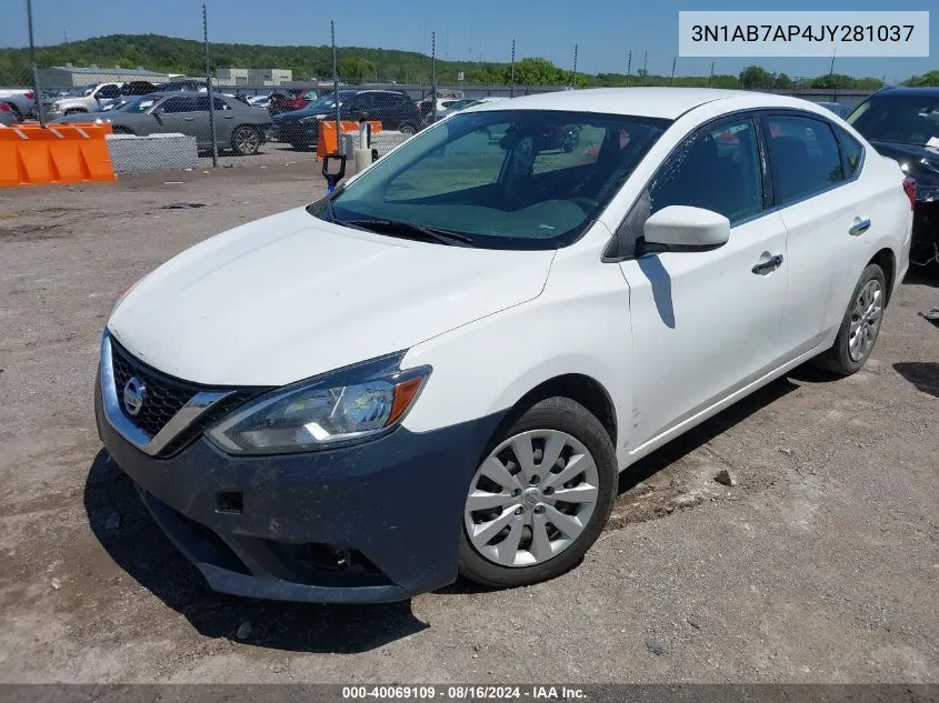 2018 Nissan Sentra S VIN: 3N1AB7AP4JY281037 Lot: 40069109