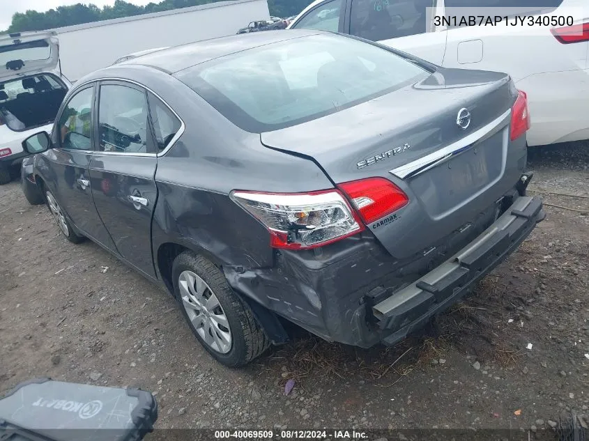 2018 Nissan Sentra S VIN: 3N1AB7AP1JY340500 Lot: 40069509