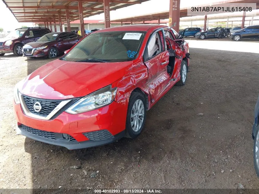 2018 Nissan Sentra Sv VIN: 3N1AB7AP1JL615408 Lot: 40102993