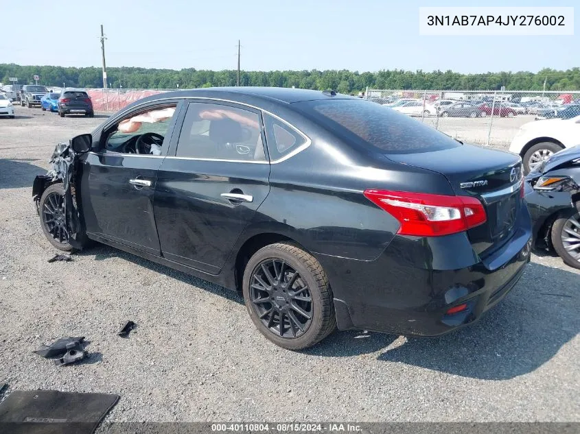 2018 Nissan Sentra Sv VIN: 3N1AB7AP4JY276002 Lot: 40110804